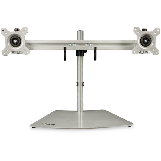 StarTech.com Dual Monitor Stand - Ergonomic Free Standing Dual Monitor Desktop Stand Mount