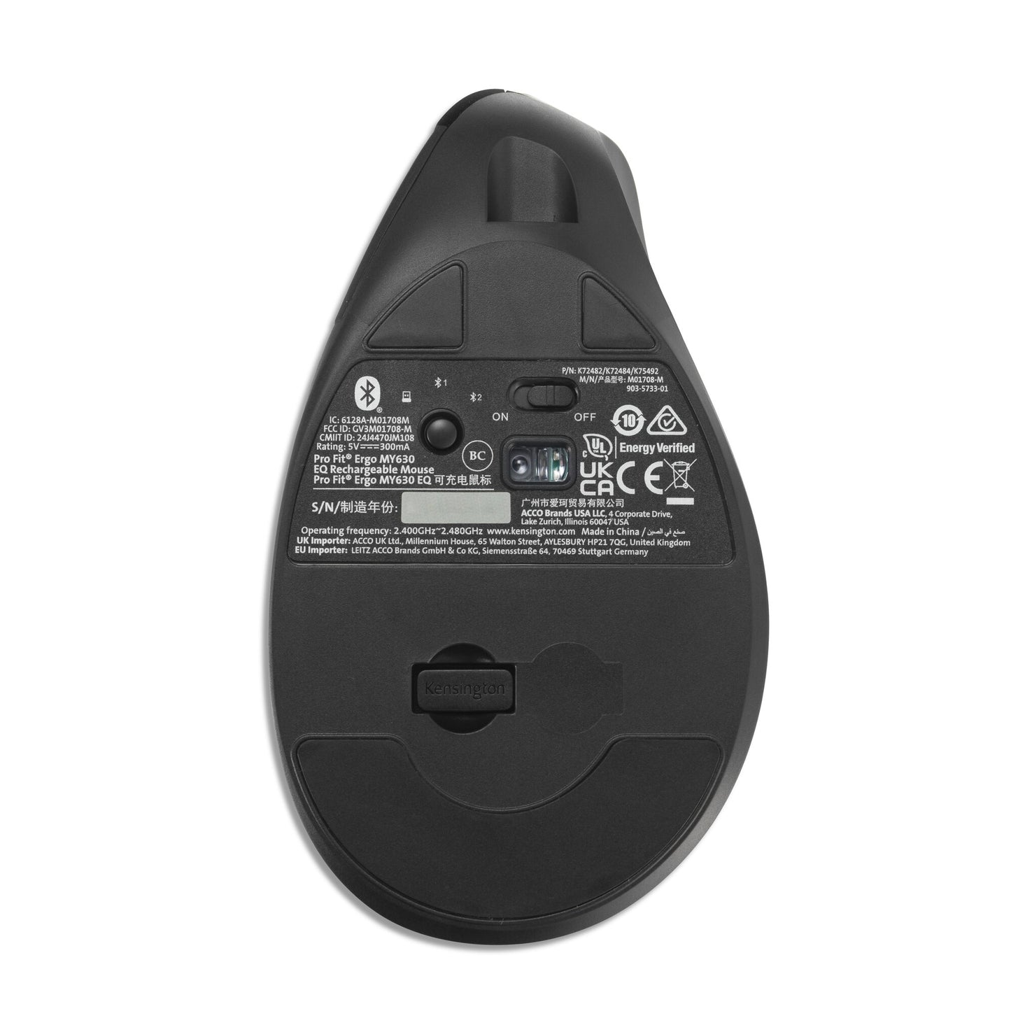 Kensington Pro Fit Ergo Wired Mouse (72482WW)