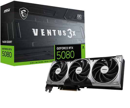 MSI VENTUS GeForce GeForce RTX 5080 16GB GDDR7 OC Graphics Card