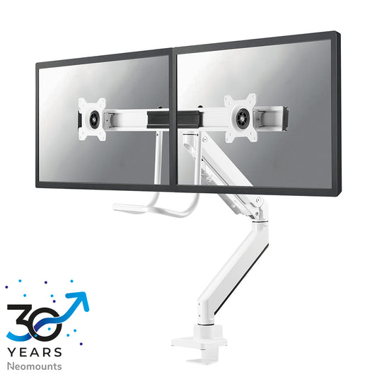 Neomounts NM-D775DXWHITE Monitor arm 10-32" - gas spring - Topfix - 180°-stop
