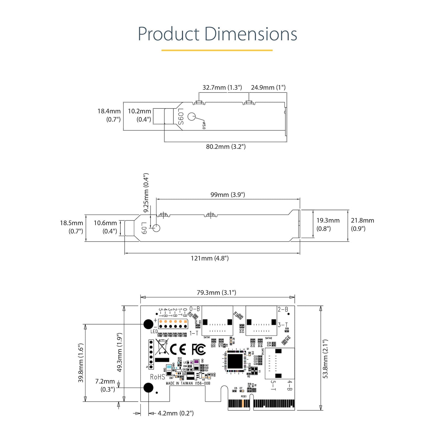 StarTech.com SATA PCIe Card - 2 Port PCIe SATA Expansion Card - 6Gbps - Full/Low Hub (2P6G)