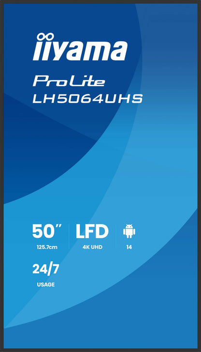 iiyama LH5064UHS-B1AG Signage Display Digital signage flat panel 50" 4K UHD IPS Monitor