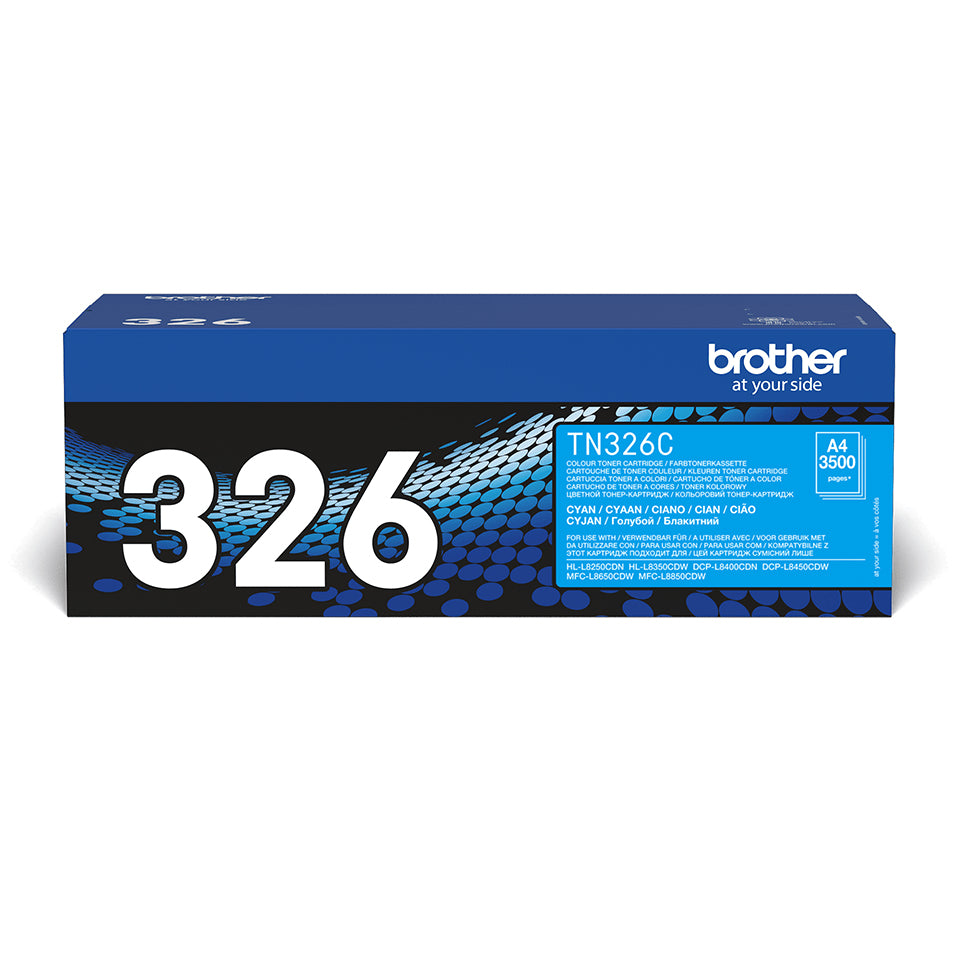 Brother TN-326C Cyan Toner Cartridge (3.5K pages)
