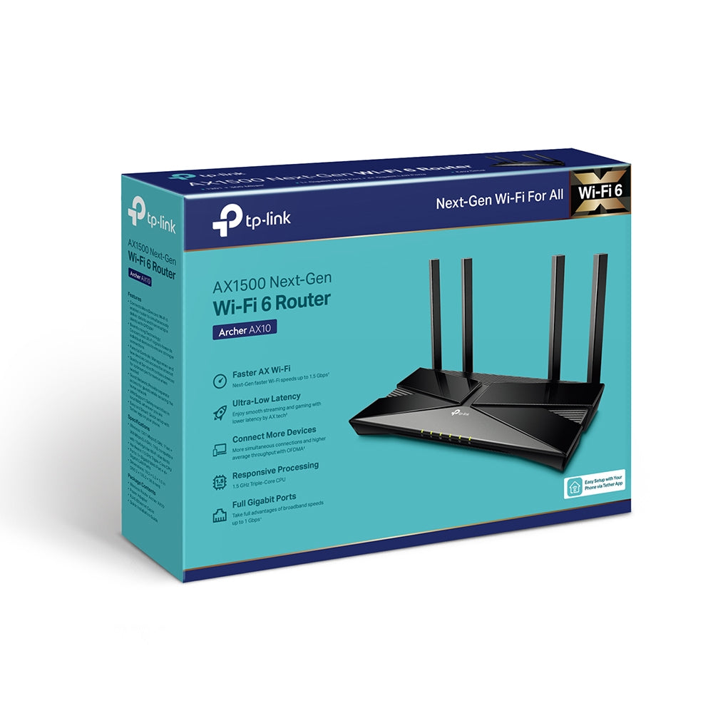 TP-LINK Archer AX1500 Dual-Band Wi-Fi 6 Router, Black Networking
