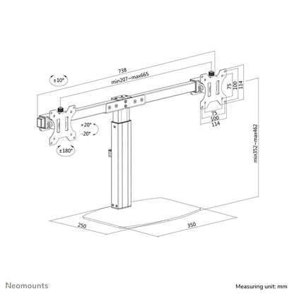 Neomounts FPMA-D865DBLACK Monitor stand 10-27" - gas spring