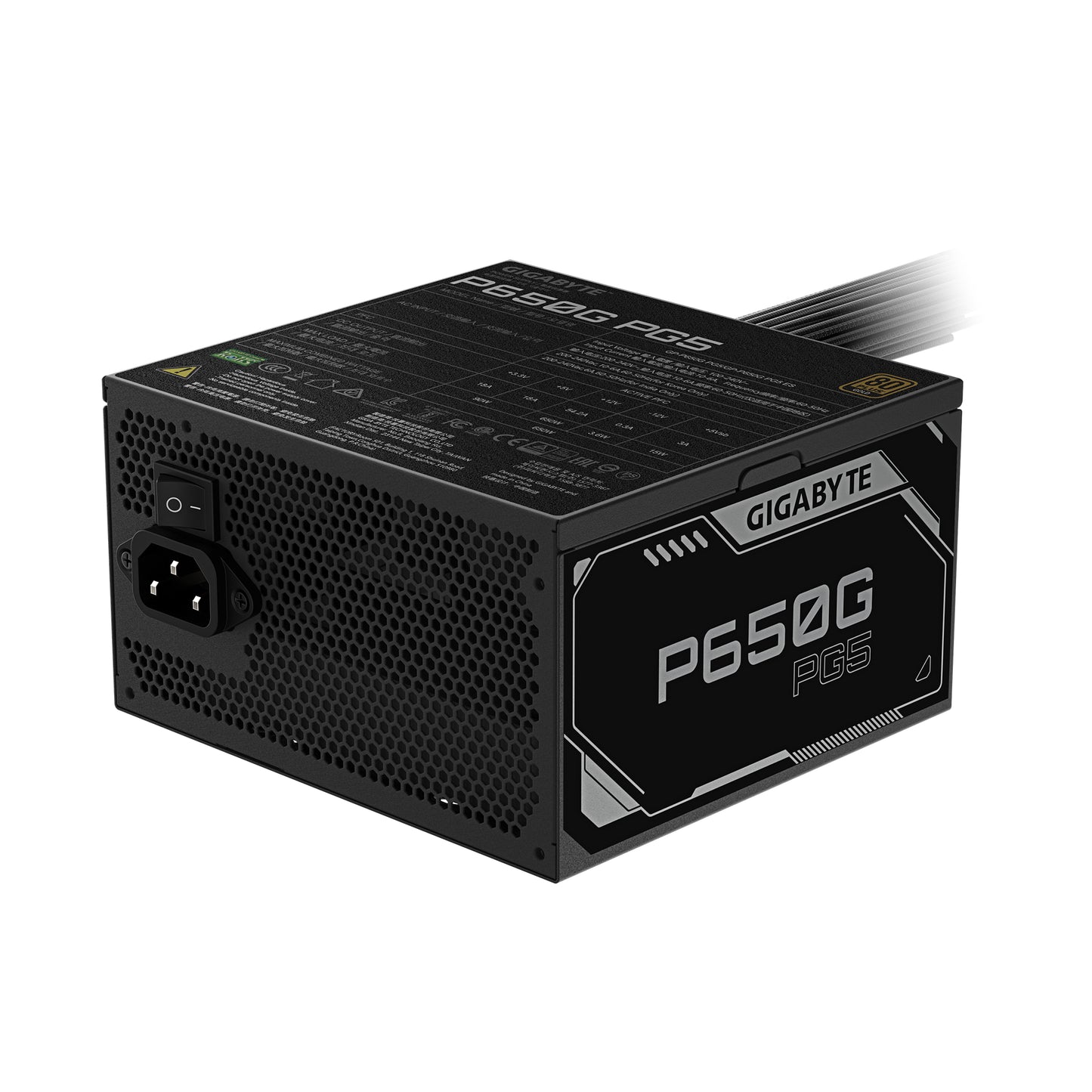 Gigabyte P650G PCIE 5.1 Power Supply - PCIe 5.1, 80 PLUS Silver, 120mm Fan, ATX 3.1