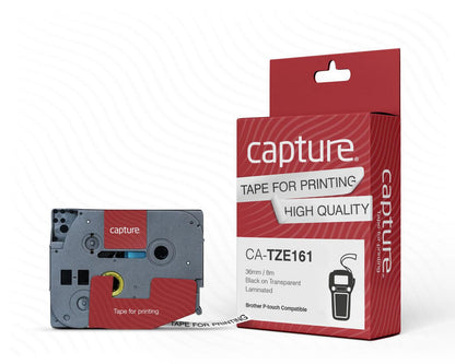 CAPTURE CA-TZE161 label-making tape Black on transparent Labels