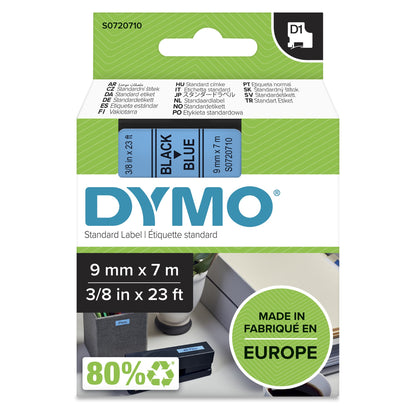 DYMO 40916/S0720710 DirectLabel-etikettes black on blue 9mm x 7m for Dymo D1 Labels