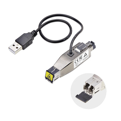 StarTech.com Gigabit Fiber to RJ45 Ethernet Media Converter Dongle, Optical Singlemode 10km/Multimode 800m, USB Powered, Compact Design, Metal Housing, Micro Mini, TAA Networking