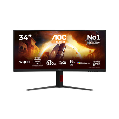 AOC G4 CU34G4ZCA 34" UWQHD VA 250Hz Curved Monitor