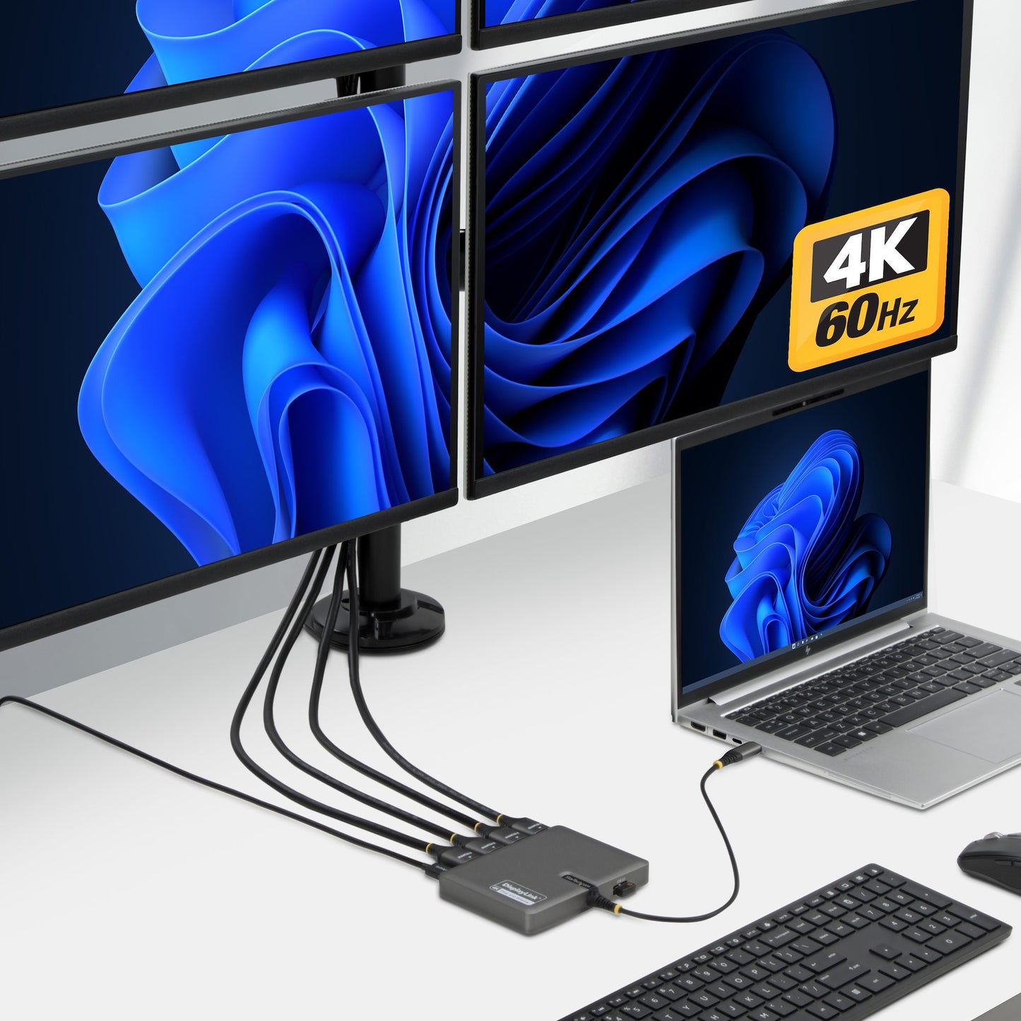 StarTech.com Quad-Monitor Workstation Adapter USB-C Docking Station (MIADAPT)