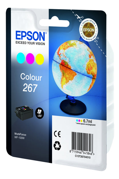 Epson C13T26704010/267 Color Ink Cartridge (200 pages, Epson WF-100 W)