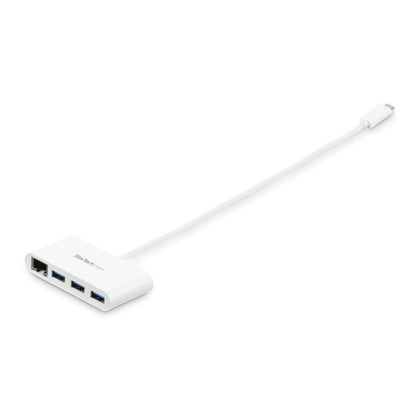 StarTech.com 3-Port USB-C Hub with Gigabit Ethernet - USB-C to 3x USB-A - USB 3.0 Network Adapter