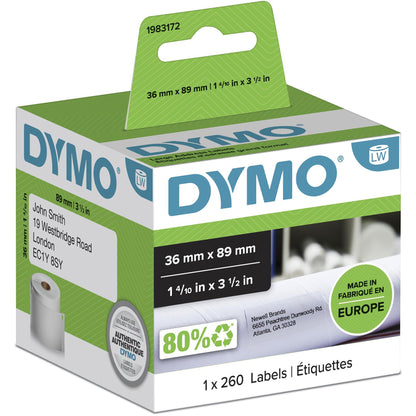 DYMO 1983172 DirectLabel-etikettes white 36mm x 89mm Pack=260 for Dymo Etiketten Labels