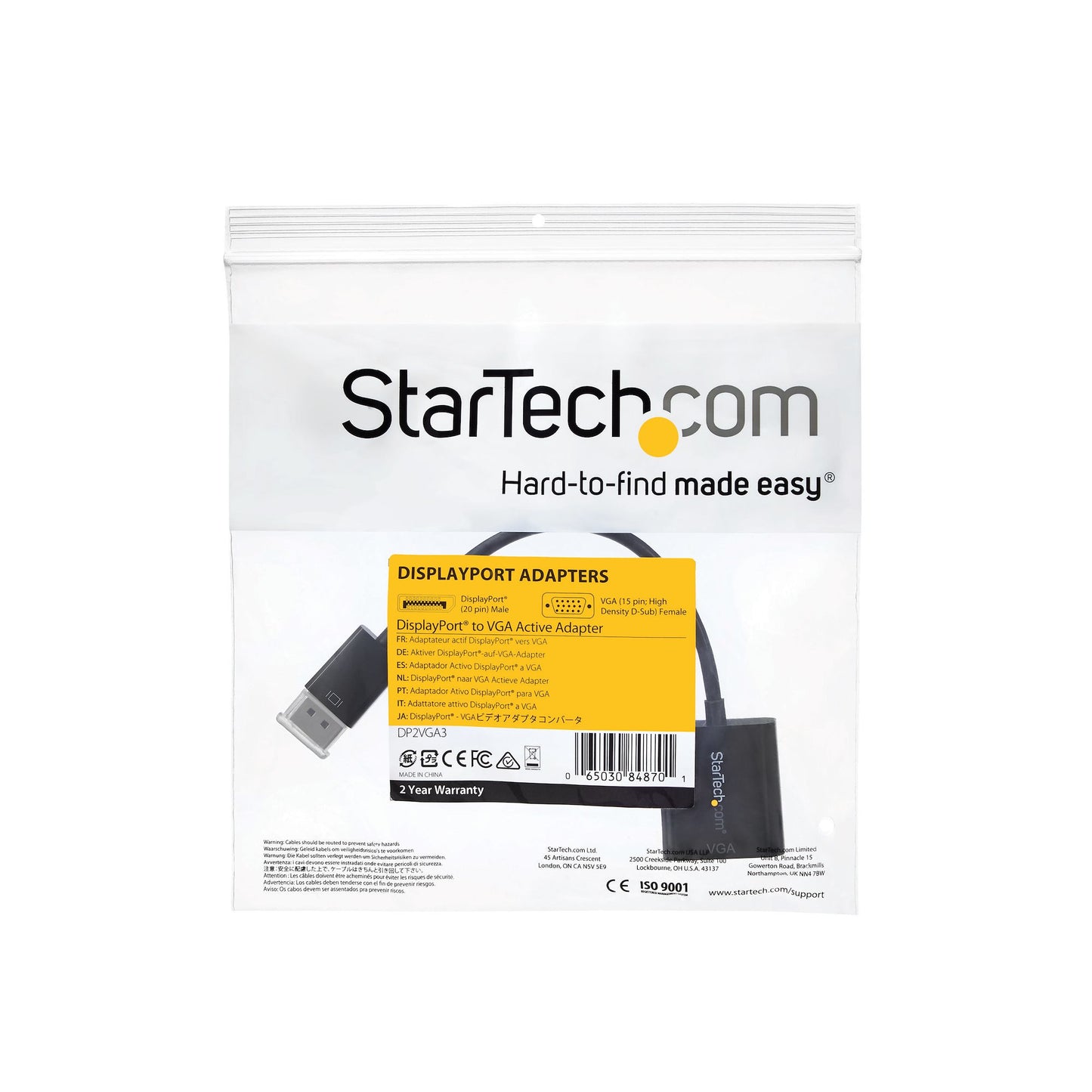 StarTech.com DisplayPort to VGA Adapter - Active DP to VGA Converter - 1080p Video Cable (DP2VGA3)