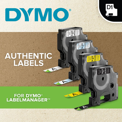 DYMO 1978364 DirectLabel-etikettes black on white Vinyl 12mm x 5,5mm for Dymo D1 Labels