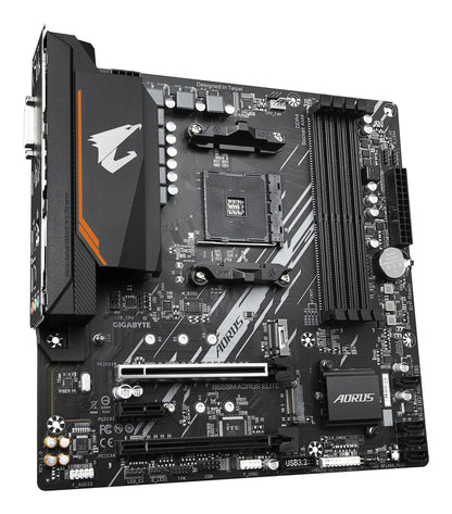 Gigabyte B550M AORUS ELITE Motherboard - AMD Ryzen 5000 CPUs, 5+3 Phases VRM, up to