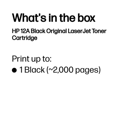 HP Q2612A/12A Black Toner Cartridge (2K pages, Canon LBP-3000)