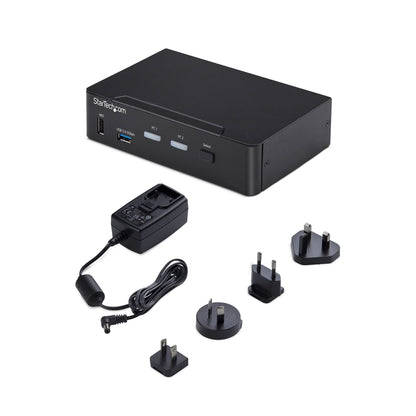 StarTech.com 2-Port DisplayPort KVM Switch, 4K 60Hz, DP 1.2, EDID Management, 2-Port