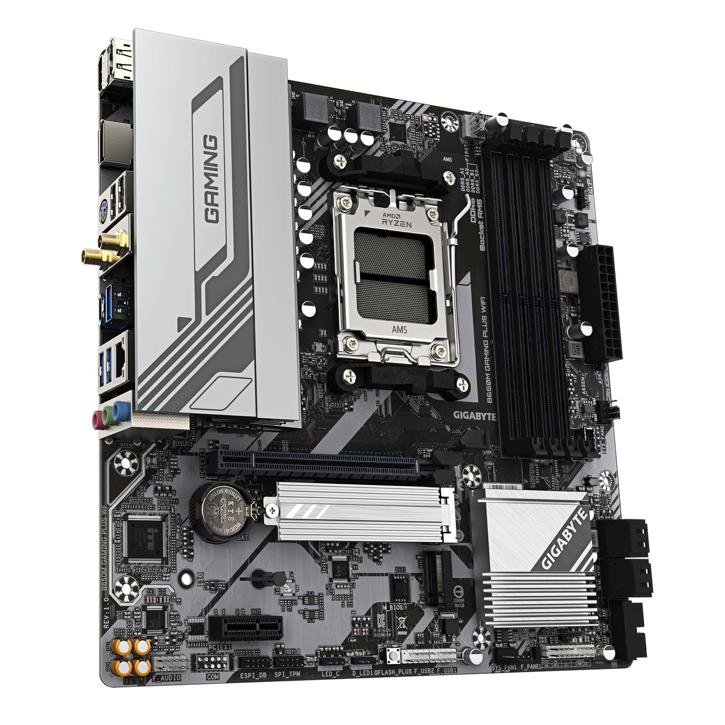 Gigabyte B650M GAMING PLUS WIFI Motherboard - AMD Ryzen 9000 CPUs, 5+2+2 Phases VRM