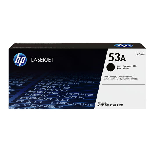 HP Q7553A/53A Black Toner Cartridge (3K pages, HP LaserJet P 2015)