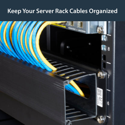 StarTech.com Horizontal 2U Server Rack Cable Management Finger Duct w/ Cover - 19"