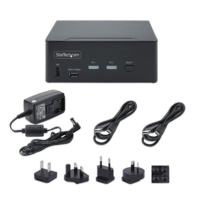StarTech.com 2-Port Dual-Monitor DisplayPort KVM Switch, 8K 60Hz / 4K 144Hz, DP 1.4