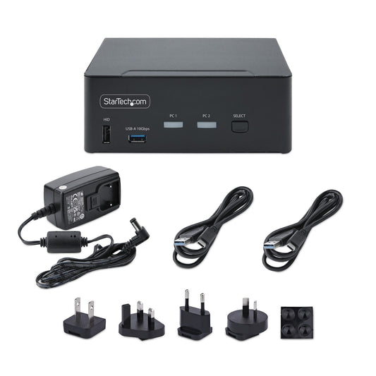 StarTech.com 2-Port Dual-Monitor DisplayPort KVM Switch, 8K 60Hz / 4K 144Hz, DP 1.4