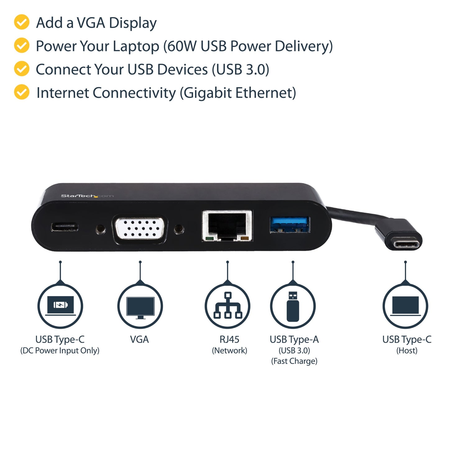 StarTech.com Multiport Adapter Mini USB-C Docking Station 60W
