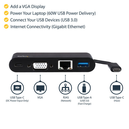StarTech.com Multiport Adapter Mini USB-C Docking Station 60W