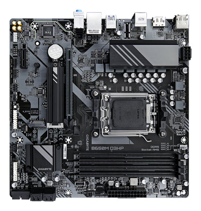 Gigabyte B650M D3HP Motherboard - AMD Ryzen 9000 Series CPUs, 5+2+2 Phases VRM, up