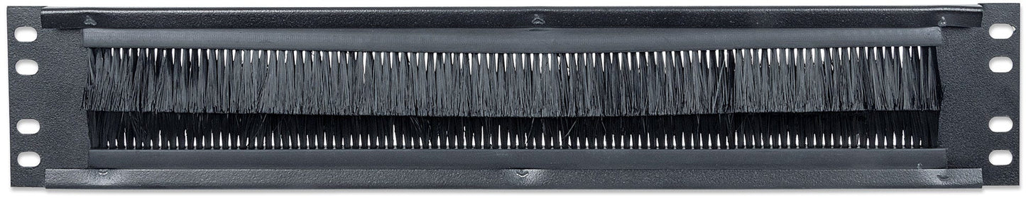 Intellinet 19" Cable Entry Panel, 2U, with Brush Insert, Black Rack