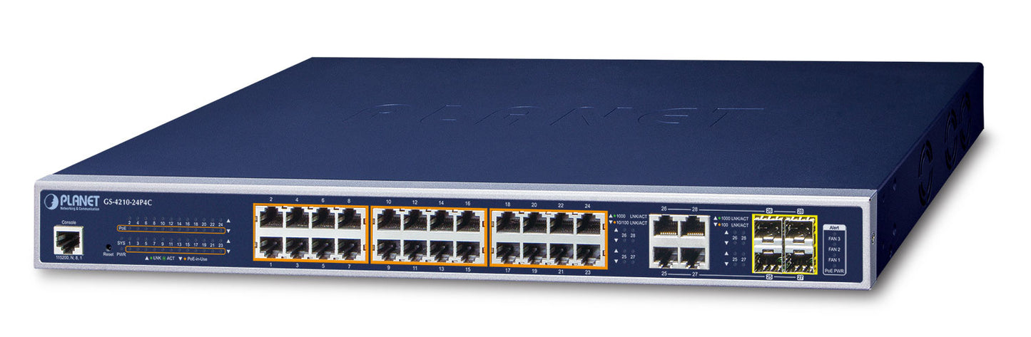 Planet GS-4210-24P4C network switch PoE