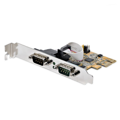 StarTech.com 2-Port PCI Express Serial Interface Card, Dual Port PCIe to RS232 (DB9) Hub