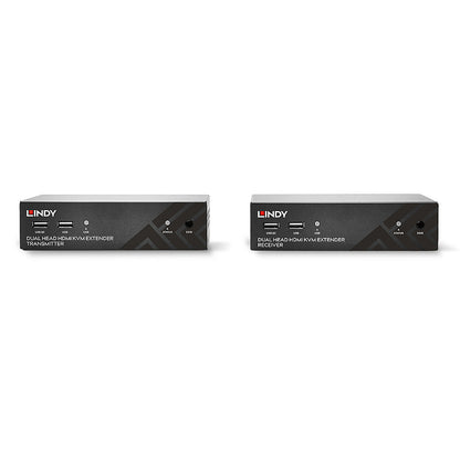 Lindy 100m Cat.6 Dual Head HDMI, USB and RS-232 Extender KVM Switch