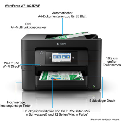 Epson WorkForce Pro WF-4825DWF Inkjet A4 4800 x 2400 DPI 25 ppm Wi-Fi Printer