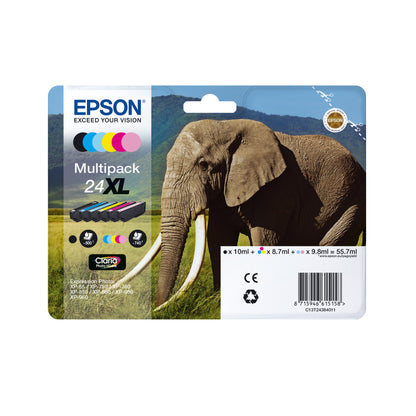 Epson C13T24214012/24 Black Ink Cartridge (360 pages, Epson XP 750)