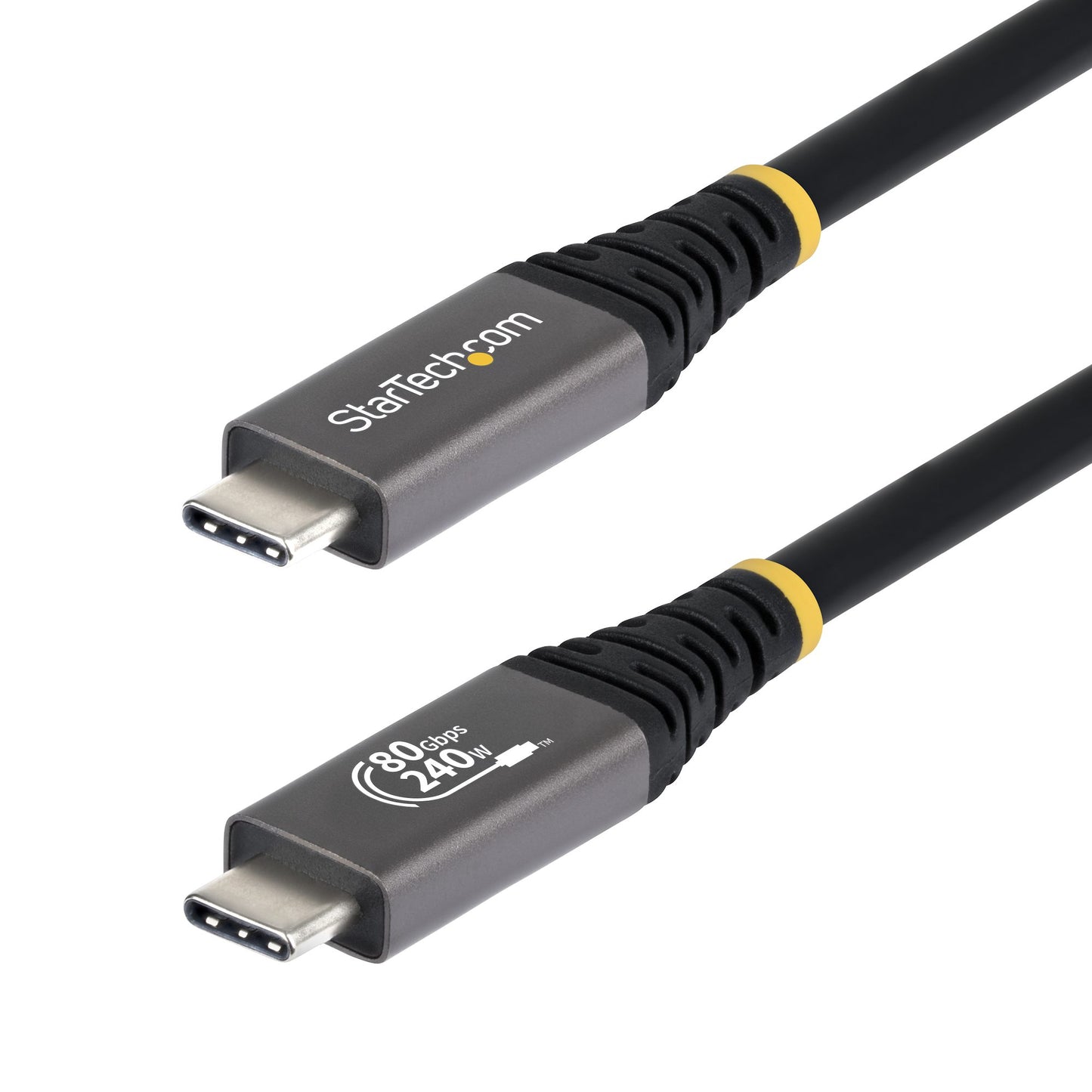 StarTech.com 1.5m (5ft) USB4 Cable, 80Gbps, USB-IF Certified USB-C Cable, 240W PD (Black)