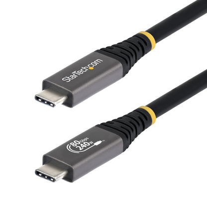 StarTech.com 1.5m (5ft) USB4 Cable, 80Gbps, USB-IF Certified USB-C Cable, 240W PD (Black)