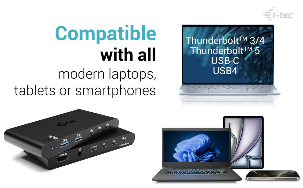 i-tec KVM for hosts USB-C Docking Station 100W