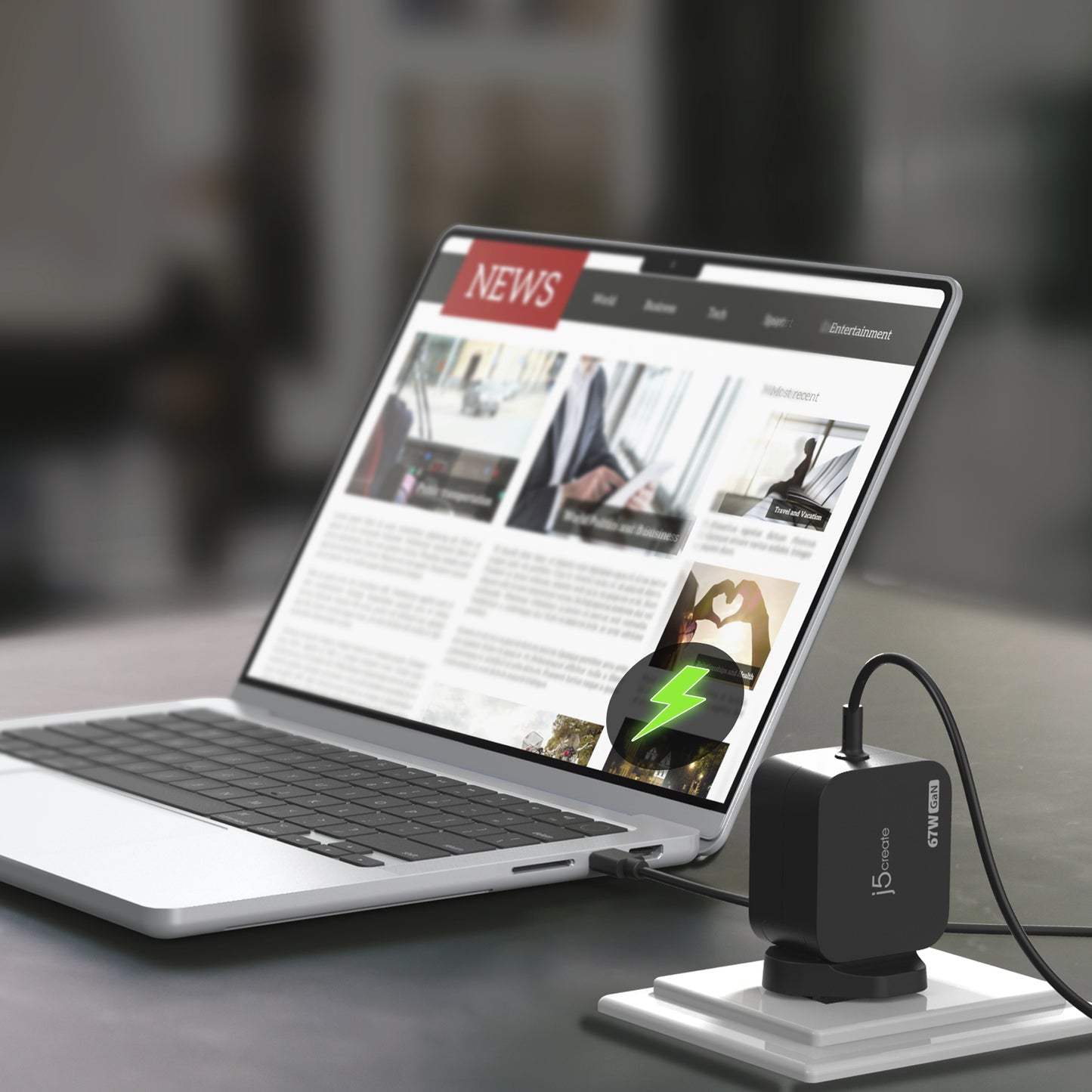 j5create JUP1565DC 67W GaN PD USB-C® Mini Charger with 6 Types of DC Connector-UK