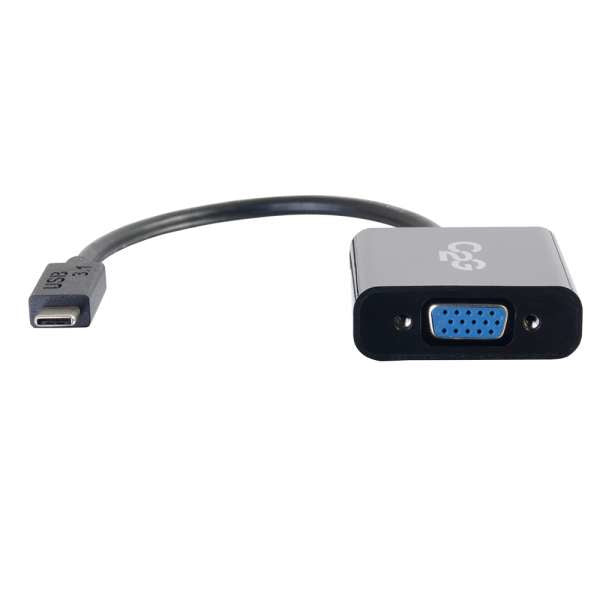 C2G USB 3.2 USB-C To VGA Video Adapter - Black Hub