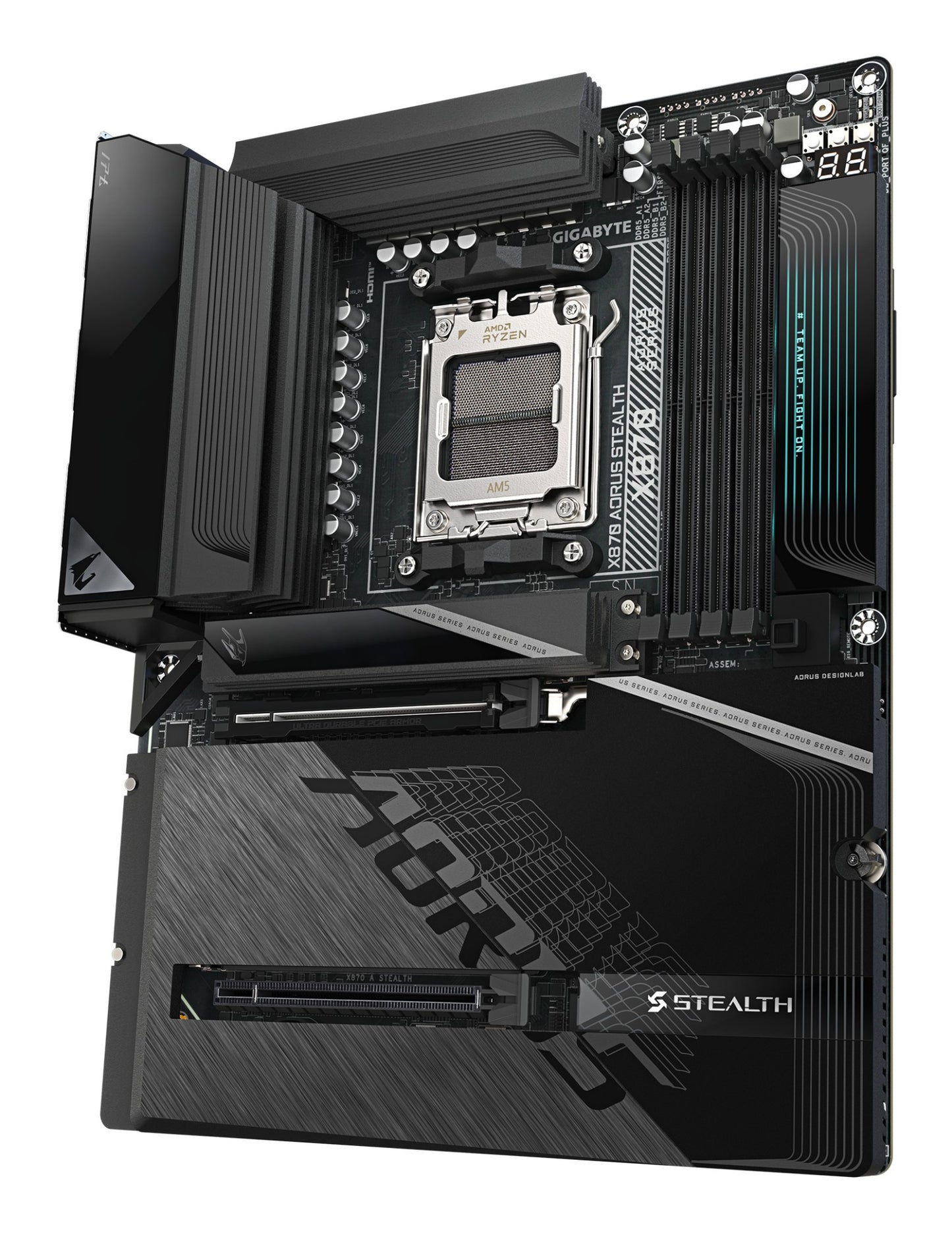 Gigabyte X870 AORUS STEALTH Motherboard - Supports AMD Ryzen 9000 CPUs, 16+2+2