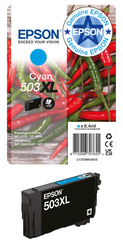 Epson C13T09R14010/503XL Black Ink Cartridge (550 pages, Epson XP-5200)