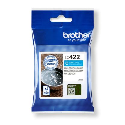 Brother LC-422C Cyan Ink Cartridge (550 pages, Brother MFC-J 5340)