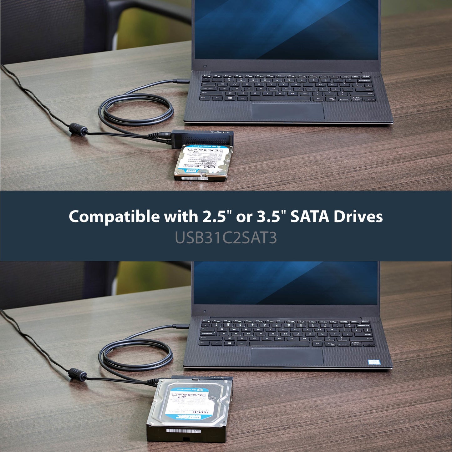 StarTech.com SATA to USB-C Cable, USB 10Gbps to 2.5in and 3.5in SATA I II III Hard Hub