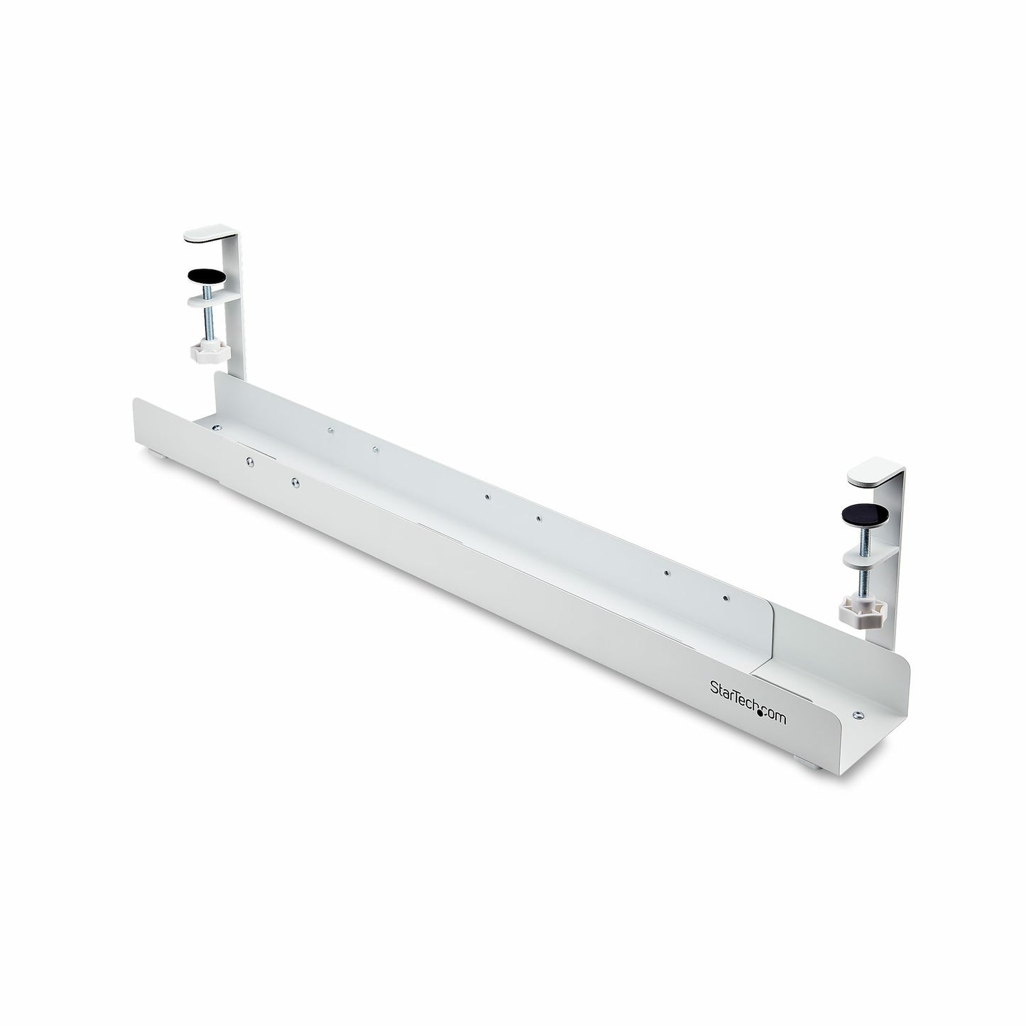 StarTech.com Under Desk Cable Management Tray, Length Adjustable Cable Organizer (White)