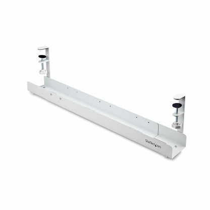 StarTech.com Under Desk Cable Management Tray, Length Adjustable Cable Organizer (White)