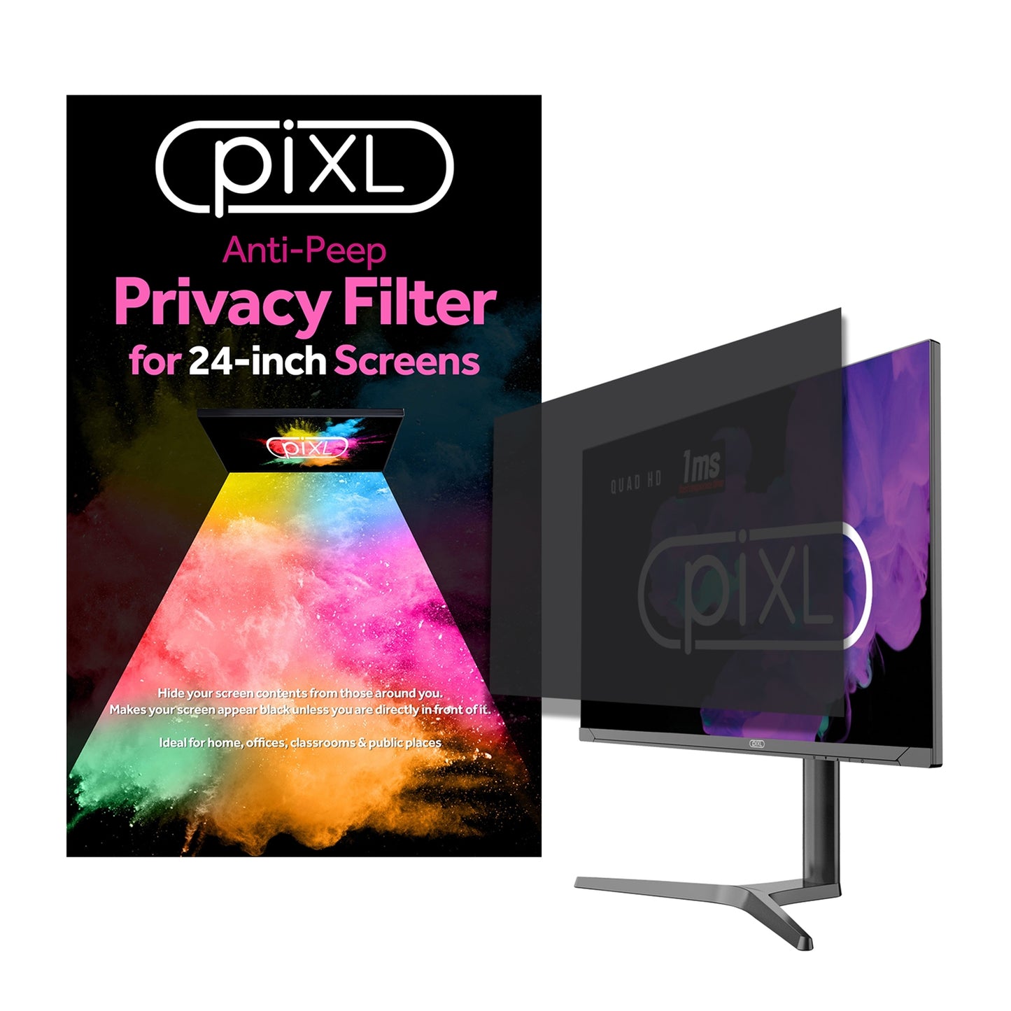 PIXL 24-Inch Monitor Privacy Screen/ Privacy Filter, Anti-Glare, Anti-Peep