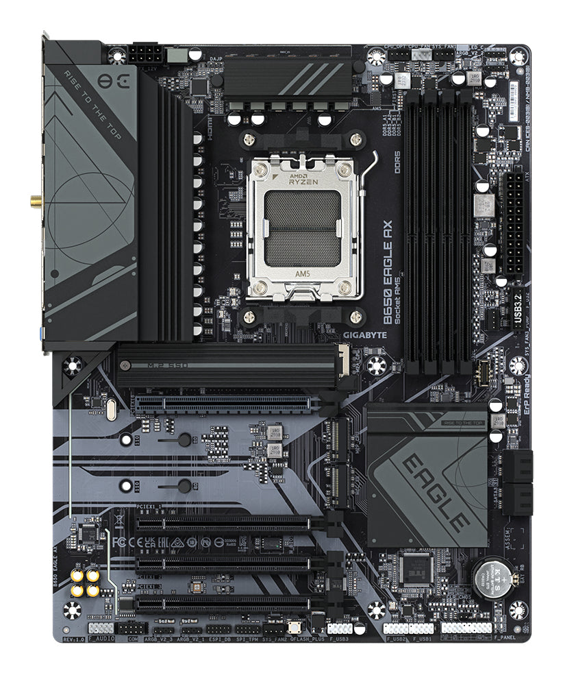 Gigabyte B650 EAGLE AX Motherboard - AMD Ryzen 9000 Series CPUs, 12+2+2 Phases VRM